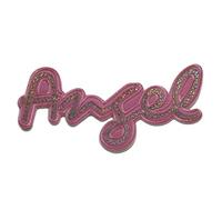 Toppe termoadesive - Angel angelo Girly ragazza con lustrini - diversi colori selezionabili - 9,9 x 20,6 cm - by catch-the-patch® Patch Toppa ricamate Applicazioni Ricamata da cucire adesive, Farbvariante:rosa chiaro