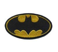 Toppe termoadesive - Batman 'Logo' - giallo - 7,8 x 4,3 cm - Patch Toppa ricamate Applicazioni Ricamata da cucire adesive