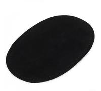 Toppe termoadesive con design ovale, collezione 10 paia di toppe in finta pelle scamosciata, per pantaloni, jeans e giacche (nero)