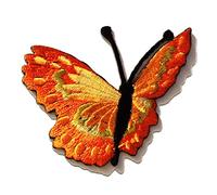 Toppe termoadesive - farfalla - arancione - 7.9x6.3cm - Patch Toppa ricamate Applicazioni Ricamata da cucire adesive