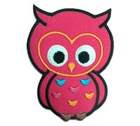 Toppe termoadesive - gufo animale bambini - diversi colori selezionabili - 6.7 x 9.0 cm - by catch-the-patch® Patch Toppa ricamate Applicazioni Ricamata da cucire adesive, Farbvariante:rosa