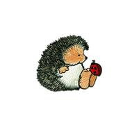 Toppe termoadesive - Margaret Sherry riccio con coleottero animale bambini - grigio - 4,6x5,5cm - Patch Toppa ricamate Applicazioni Ricamata da cucire adesive