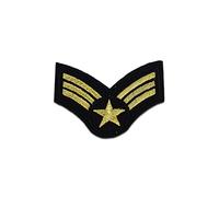 Toppe termoadesive - militare Army stella - oro - 6,4x5cm - Patch Toppa ricamate Applicazioni Ricamata da cucire adesive
