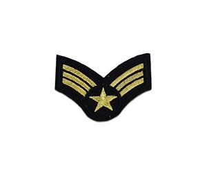 Toppe termoadesive - militare Army stella - oro - 6,4x5cm - Patch Toppa ricamate Applicazioni Ricamata da cucire adesive