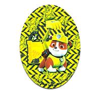Toppe termoadesive - Paw Patrol Squadra dei Cucciol 'Rubble' - giallo - 11 x 8 cm - 2016 Spin Master PAW Productions Inc. Patch Toppa ricamate Applicazioni Ricamata da cucire adesive