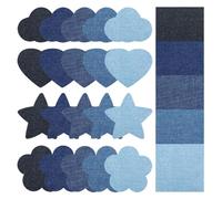 Toppe termoadesive per jeans, 75 mm, 5 colori, decorative, per camicie, giacche, vestiti, 25 pezzi