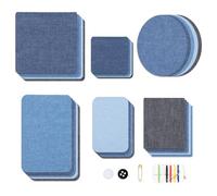 Toppe termoadesive per jeans, in 5 colori, 6 misure, rettangolari, quadrate, ovali, per interni ed esterni, per adulti e bambini