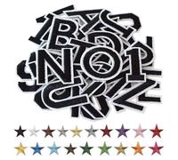 Toppe Termoadesive per Ricamo - 72 Lettere e Numeri in Tessuto da Applicare Con Ferro da Stiro