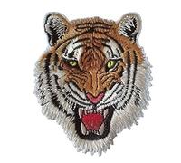 Toppe termoadesive ricamate da cucire a righe ruggenti tigre applique per ragazze ragazzi abbigliamento toppe termoadesive decorative per riparazione di abbigliamento per bambini ragazzi jeans vestiti