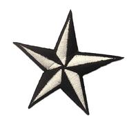 Toppe termoadesive - stella - diversi colori selezionabili - 7,5 x 7,5 cm - by catch-the-patch® Patch Toppa ricamate Applicazioni Ricamata da cucire adesive, Farbvariante:bianco