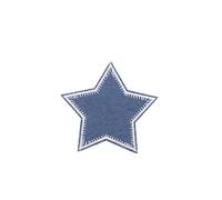 Toppe Termoadesivi 10 pezzi di toppa ricamata a forma stella jeans blu da applicare con ferro stiro for vestiti e zaini(7cm deep blue)