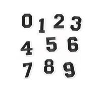 Toppe Termoadesivi 10 pezzi nero, bianco, rosso, blu 0~9 numero lettera applique patch, cifre ricamo in tessuto ferro sulle toppe for badge jersey(Black)