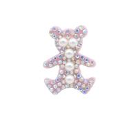 Toppe Termoadesivi 15Pcs Padded Rhinestone & Pearl Star Mouse Rabbit Bear Applique(Bear)