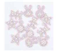 Toppe Termoadesivi 15Pcs Padded Rhinestone & Pearl Star Mouse Rabbit Bear Applique(Mixed)