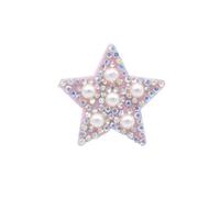 Toppe Termoadesivi 15Pcs Padded Rhinestone & Pearl Star Mouse Rabbit Bear Applique(Star)