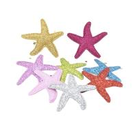 Toppe Termoadesivi 16 Pz 60 * 50mm Polvere Lucida Glitter Tessuto Imbottito Stelle Marine Applique Copricapo Fermagli For Capelli Toppe E Stemmi Di Compleanno Artigianato Ornamento(Red)