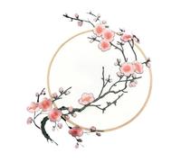 Toppe Termoadesivi 2 pezzi di fiori di pruno applique for abbigliamento ricamo patch adesivo in tessuto ferro su toppa strumenti ricamati for riparazione cucito artigianale(Style L)