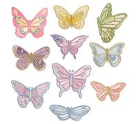 Toppe Termoadesivi 2 pezzi di toppe ricamate a forma di farfalla for abbigliamento, applique, custodia for telefono, registro, squisiti adesivi decorativi(Butterfly patch02)
