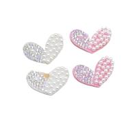 Toppe Termoadesivi 20Pcs 3.2 * 2cm Padded Rhinestone Pearl Heart Applique For DIY Clothes Hat Patches(Mixed)