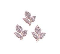 Toppe Termoadesivi 20Pcs Mini Pink Moon Bow Rabbit Ear Kawaii Rhinestone Patches Set(Tulips Flower)