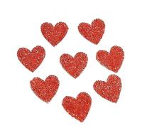 Toppe Termoadesivi 5pc Crystal Rhinestone Small Red Heart Love Sequin Patches For Clothing