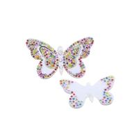 Toppe Termoadesivi 5Pcs Colorful 3D Butterfly Patches Rhinestone Patches For Clothes Decor(White)
