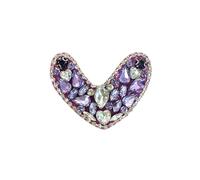 Toppe Termoadesivi 5Pcs Colorful Crystal Gemstone Love Cloth Sticker,handmade Bead Pieces Peach Heart(2)