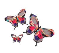 Toppe Termoadesivi 6 pezzi/2 set toppe da cucire a farfalla in pizzo applicazioni ricamate for la riparazione dei fori delle tende in organza for abiti e vestiti(Black)