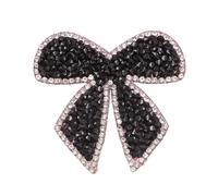 Toppe Termoadesivi 6PC 2.2“ ”BowKnot Rhinestone Patches Sparkling Crystal Appliques Iron Sew On(Antique Brass)