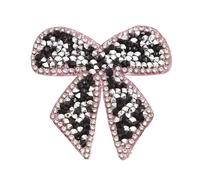 Toppe Termoadesivi 6PC 2.2“ ”BowKnot Rhinestone Patches Sparkling Crystal Appliques Iron Sew On(Antique Copper)