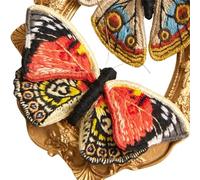 Toppe Termoadesivi Kit da ricamo farfalla for principianti con cerchio Kit da ricamo spilla a mano fai da te Cucito fatto a mano Ricamo a punto croce Set Decor(Embroidery Kit-A)