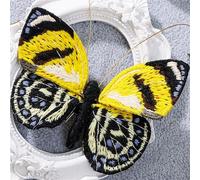 Toppe Termoadesivi Kit da ricamo farfalla for principianti con cerchio Kit da ricamo spilla a mano fai da te Cucito fatto a mano Ricamo a punto croce Set Decor(Embroidery Kit-M)