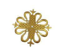 Toppe Termoadesivi Toppe ricamate in oro da 2 pezzi termoadesive for costumi cosplay, applicazioni corona for abiti punk 8-12 cm(Gold 2)