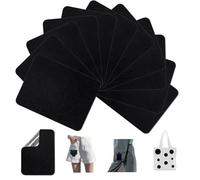 Toppe Tessuto Decorazione E Riparazione Stirabili, Toppa Adesiva Per Tessuti, Dentro & Fuori Incollate Fortemente, Nero, 12 Pezzi Dimensioni 3" Per 4-1/4" (7.5 cm x 10.5 cm)