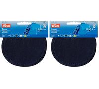 Toppe, Tessuto Misto, termoadesive, Blu Marine, 2 Pezzi (Confezione da 2)