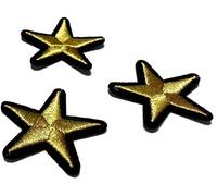 Toppe Toppa Applique applicazioni termoadesive da cucire termoadesive Patch ricamo ricamate per tessuti jeans stoffa stelle dorate lucenti 5 pezzi 3,5-4 cm
