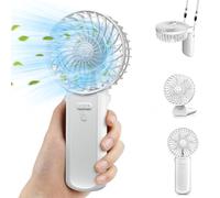 TOPPELIGHT Ventilatore Portatile, Ventilatore USB Ricaricabile 180° Pieghevole Ventilatori da Tavolo con 4 Velocità, Batteria 2000mAh Mini Ventilatori Portatili Tascabile per Casa Ufficio Campeggio Vi