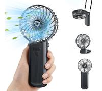 TOPPELIGHT Ventilatore Portatile, Ventilatore USB Ricaricabile 180° Pieghevole Ventilatori da Tavolo con 4 Velocità, Batteria 2000mAh Mini Ventilatori Portatili Tascabile per Casa Ufficio Campeggio Vi