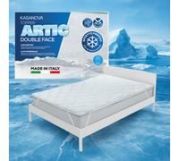 Topper 1 piazza e mezza fibra Artic effetto rinfrescante bianco