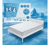 Topper 1 piazza e mezza memory effetto fresco Ice bianco