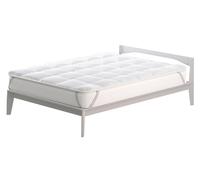 Topper 1 Piazza e Mezzo Trapuntato 300 gr/mq con Elastici Basic Bianco