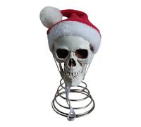 Topper ad albero, di alberi di Natale con cappello da Babbo Natale, 5 pollici Skeleton Head Party Prop, arredamento per la casa infestato per Halloween, Giardino, Casa, Scrivania, Booksh