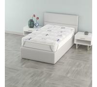 Topper AIR letto Piazza e Mezza 120x195, Imbottitura 300 gr/mq, Soffietto di 3 cm, Coprimaterasso Traspirante con Elastici per il fissaggio, Lavabile in Lavatrice