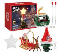 Topper 'albero di Natale - Babbo Natale a rotazione del suono a LED, Ornament per l'albero rotante invernale, decorazione musicale per la slitta per renne | Musica per le forniture per feste inver
