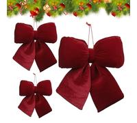 Topper Albero Di Natale - Bow 3D Christmas Velvet Bow, 3 Pezzi Decorazione Velvet Red Holiday Trees, Bows Twisted Garland Bows | Per Festa Di Vacanza Matrimonio Home Tree Porta Anteriore Ret