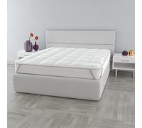 Topper Basic Trapuntato con Elastici, Bianco, Matrimoniale 160x195cm