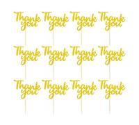 Topper Cake - 2,09 Pollici Grazie Cupcake Toppers | Paper Grazie Dando Supporto Per Il Titolare | Forniture Di Apprezzamento 'oro | Forniture Per Feste Da 12 Pari Per Insegnanti Che Danno Amicizia