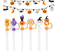 Topper Cannucce Halloween Riutilizzabili 6 Pezzi Copertura Morbida 3D
