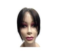 Topper Capelli Donna Extension for capelli in pizzo svizzero con riga centrale, capelli umani intrecciati a mano con frangia, for donne con lieve perdita di capelli Topper per Capelli da Donna(Natural