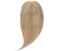 Topper Capelli Donna Veri Umani, 13x15 Cm, Dall'aspetto Naturale Clip, Leggeri E Comodi, Ideali For L'uso Quotidiano, Aggiungono Volume Copertura(Golden BrownBleach Blonde,6 inch)